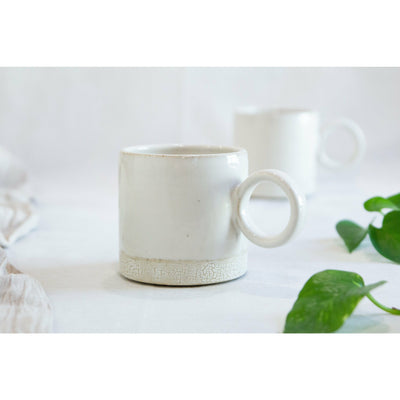 Handmade Ivory Crackle Mug