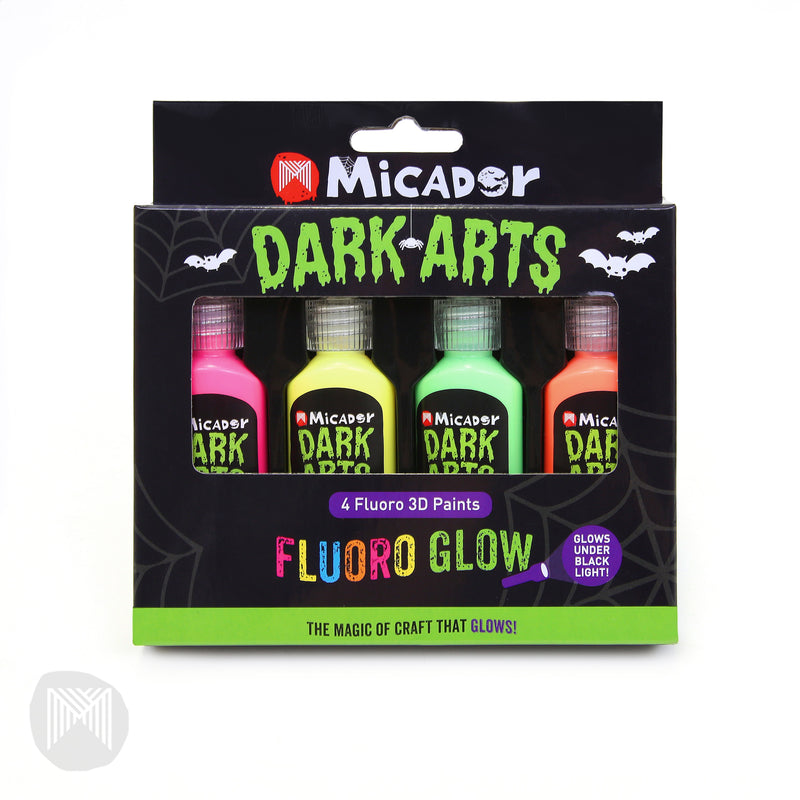 Micador Dark Arts Neon Glow 3D Paints Set