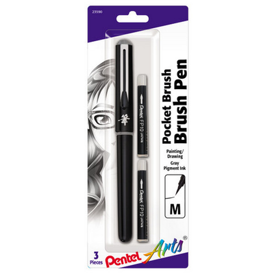 Pentel Arts Pocket Brush Pen con recambios
