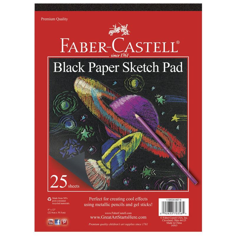 Bloc de croquis en papier noir Faber-Castell